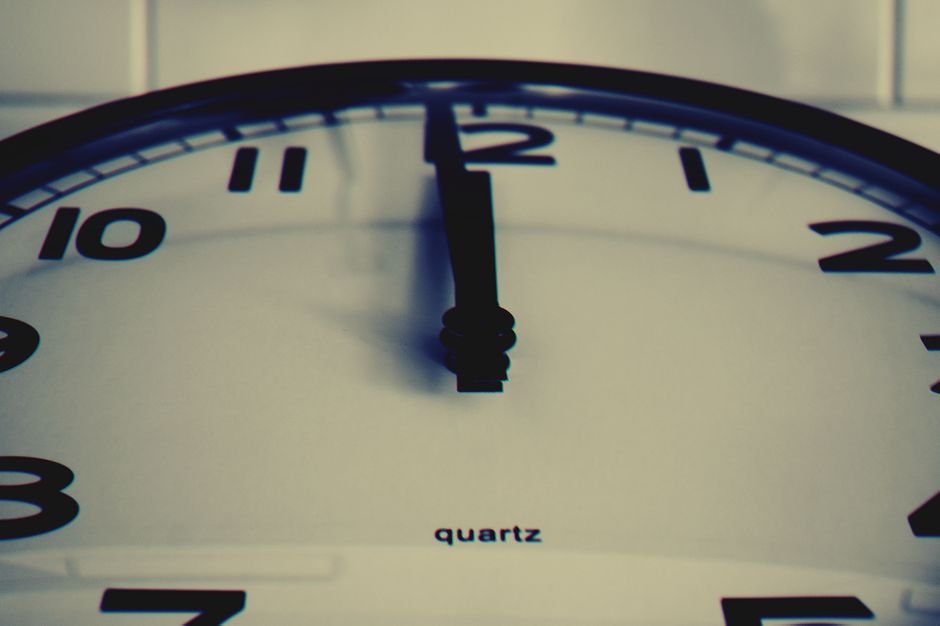 Clock on the wall of a bright room